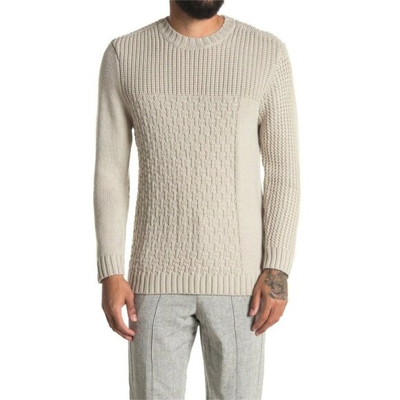 Baldwin Mens Tierney‎ Crew Neck 100% Merino Wool Sweater White Size Large - Picture 1 of 9